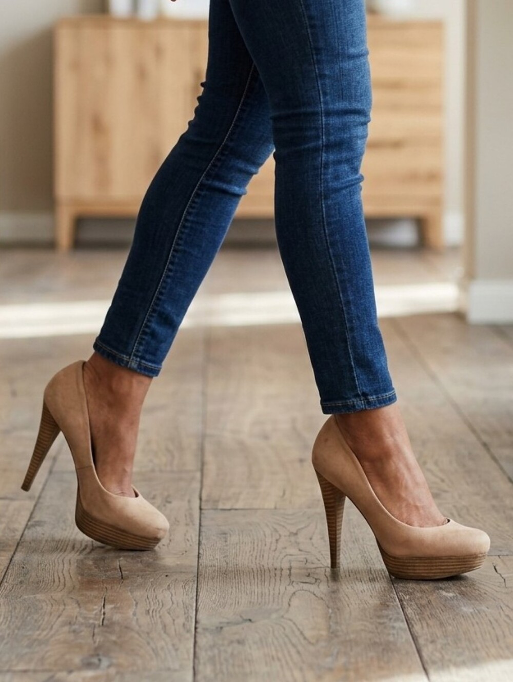 GUESS Tan Platform Heels